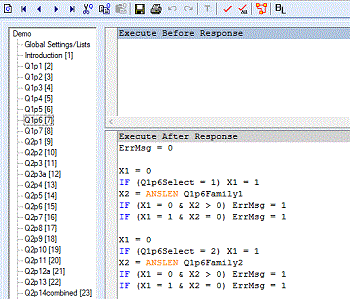 Sensus Web questionnaire programming